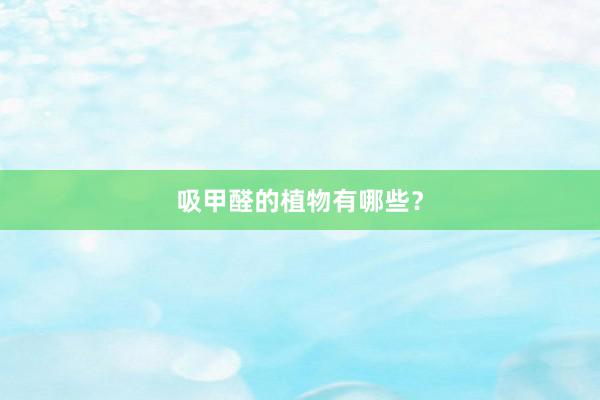 吸甲醛的植物有哪些？